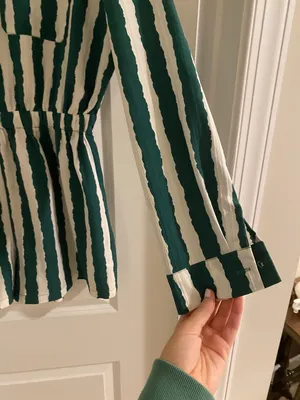Azura Green & White Striped Romper thumbnail 4