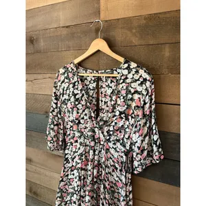 Billabong Floral Mini Dress Rayon Boho Babydoll Festival Dress thumbnail 3