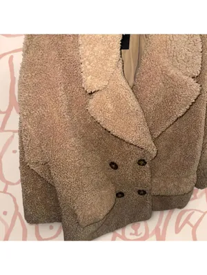 Zara double breasted Teddy jacket thumbnail 3