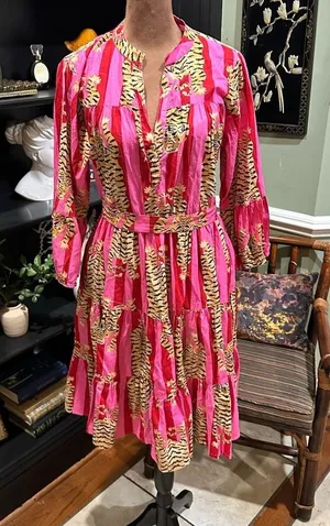 The Roots Pink Tiger Stripe Dress – Tagged XS, Fits Up to Small thumbnail 1