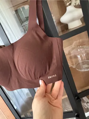 SKIMS Cocoa Seamless bralette Adjustable Straps naked contour Small logo thumbnail 3