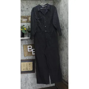 NEW Universal Thread Womens Long Sleeve Utility Baggy Denim Jumpsuit Black 17 thumbnail 4