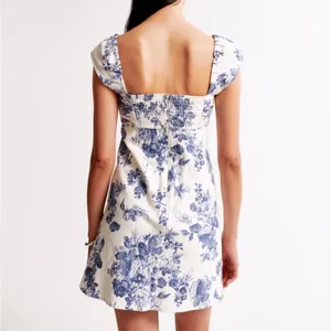 Abercrombie & Fitch Petite Emerson Cap Sleeve Linen Blend Mini Dress thumbnail 5