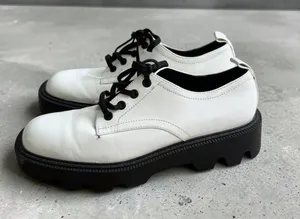 ZARA White Laceup Platform Oxfords Size 38 / 7.5 thumbnail 1