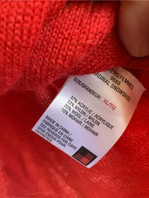Woolrich Red Crewneck Sweater Top Shirt Women Size Large Winter Wool Blouse thumbnail 5