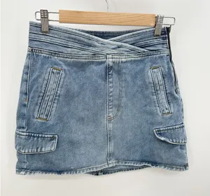 PacSun‎ Light Blue Cargo Skate Mini Skirt Denim Womens Size 27 thumbnail 1