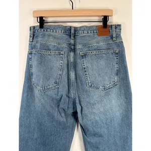 ANINE BING Jeans Nordic Blue Roy Organic Cotton Relaxed Straight Split Hem 30 thumbnail 10