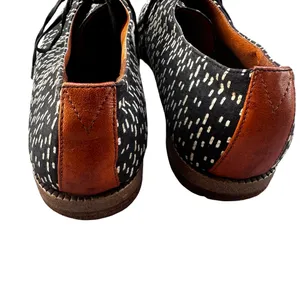 Madewell Size 8 Black Cream Geometric Print Lace-Up Oxford Shoes thumbnail 4