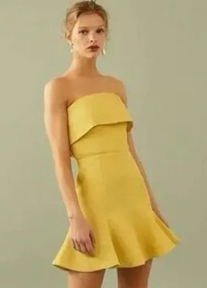 C/MEO Collective Mustard Strapless Mini Dress thumbnail 1