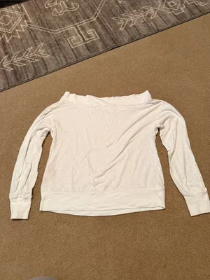 Anthropologie Wide Neck White Long Sleeve thumbnail 2