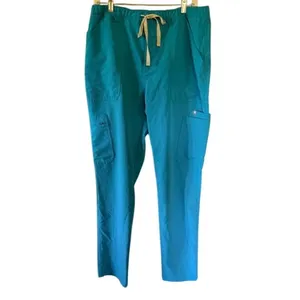 FIGS Technical Collection Scrub Pants Large Teal Blue Cargo Stretch Medical thumbnail 2