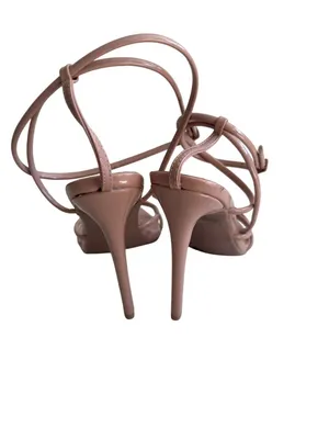 CAPE ROBBIN Nude Patent Strappy Sandals Heels Size 9 thumbnail 3