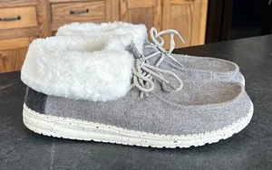 HEYDUDE Britt Mid Grey Faux Fur Slip On Boot‎ thumbnail 1