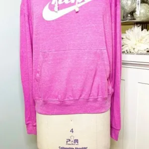 Nike Pink Vintage Logo Hoodie Sweatshirt Pullover Medium thumbnail 4