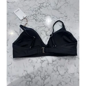 NWT Quince Black Italian V Neck Bikini Top Size Large thumbnail 4