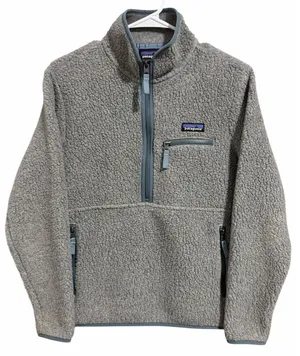 Patagonia Retro Pile Marsupial Fleece Pullover Salt Gray Women's‎ Size XS thumbnail 1
