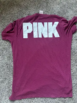 PINK Victoria's Secret Berry Short Sleeve Pocket Tee with White Logo thumbnail 4