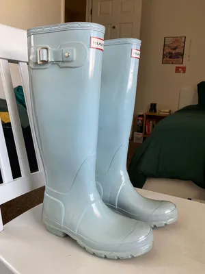 Hunter Light Blue High Boots thumbnail 1