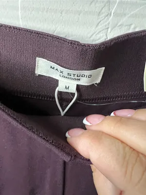 Max Studio London Wide Leg Pull On Burgundy Comfy Pants NWT M thumbnail 6