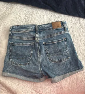 American Eagle Dark Wash Denim Shorts High-Rise Shortie thumbnail 3