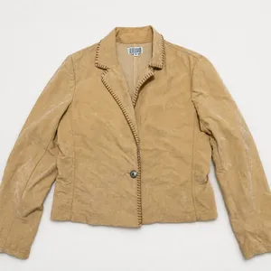 Vintage Silverado Tan Faux Suede Western Jacket Whipstitch Blazer Women's M Boho thumbnail 1