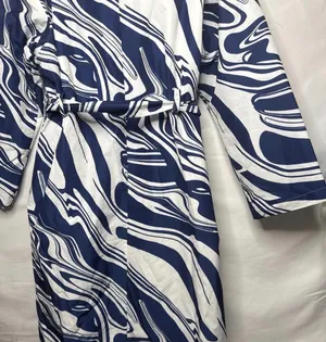 International Concepts NWT Ade Samuel abstract blue white belted trench coat sz XL thumbnail 8