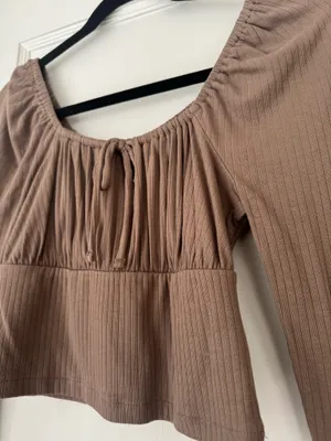 Madewell Brown Cropped Top thumbnail 3