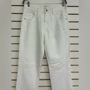 Frame‎ Baggy Denim Le Straight Leg White (Blanc) Jeans 26 100% Cotton thumbnail 2