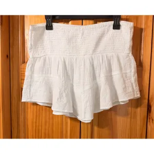 NWT American Eagle White Cotton Gauze Tiered Embroidered Mini‎ Skirt Eyelet M thumbnail 2