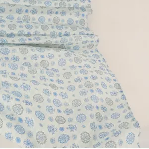 HERSY Floral Linen Blend Babydoll Mini Dress Womens Size S Blue Boho Cottage thumbnail 10