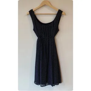 EMMA & MICHELE Black & White Polka Dot sleeveless above knee dress Size 8P retro thumbnail 2
