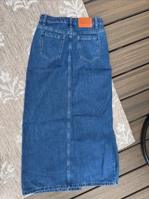 Princess Polly Blue High-Rise Straight Leg Denim Skirt thumbnail 3