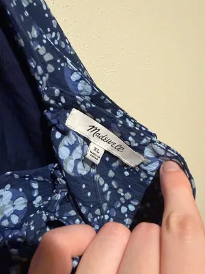 Madewell Cross-Back Halter Midi Dress in Vineyard Medallion Navy Blue thumbnail 13