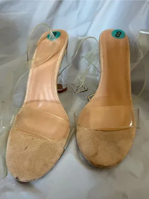 Cushionare Clear Strap Beige Suede Slide Mules thumbnail 1