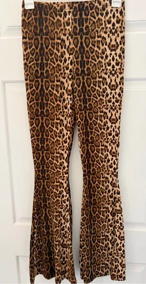 Leopard Print Flared Leggings Brown thumbnail 1
