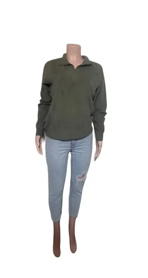 Pulp womens long sleeve mistle half zip fleece sweatshirt pullover, sweater M thumbnail 2