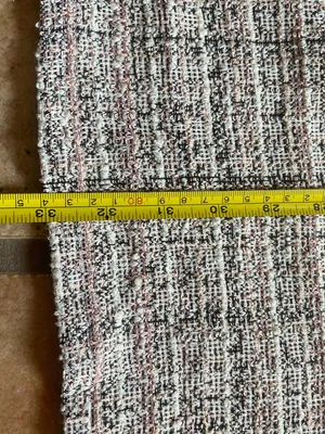 miami Pearl-Trim Tweed A-Line Dress in Cream and Gray thumbnail 7