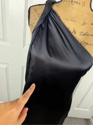 Free People Black Satin One Shoulder Maxi Dress Size 12 Formal Gown thumbnail 11