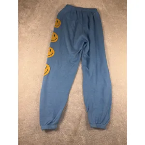 Aviator Nation Jogger Sweatpants Blue Smiley Face Women's Medium Happy ** thumbnail 13