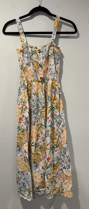 Liberty Love Midi Dress XS Coastal Floral Cottage Preppy Travel Euro Summer thumbnail 1