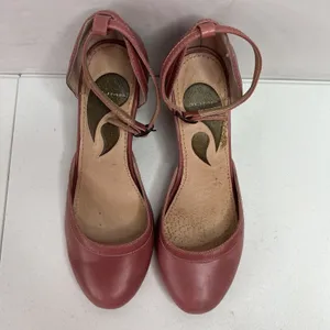 JUMP 7.5 Bayke Pink Leather Ankle Strap Cone Heel dOrsay Pumps Retro Style thumbnail 6
