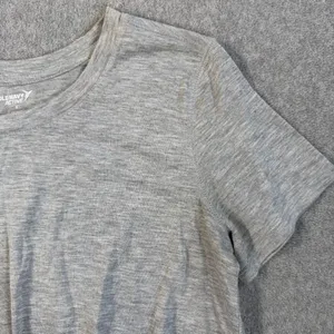 Old Navy Active Women's Small Knot Hem Short Sleeve Top Heather Gray Go-Dry thumbnail 3