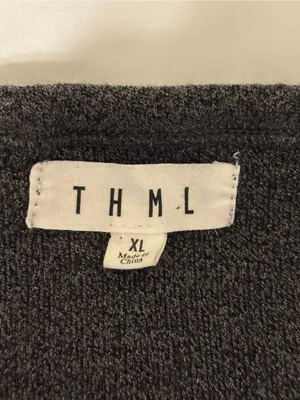 THML XL Embroidered Floral Off Shoulder Knit Top Charcoal Boho thumbnail 2