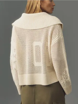 ANTHROPOLOGIE Daily Practice Half-Zip Oversized Pullover Sweater Size Small thumbnail 3