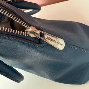 Michael Kors Teal Blue Saffiano Dome Satchel thumbnail 7