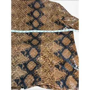 Selene Sport Snake Print Faux Leather Jacket Women’s 2X Y2K Brown Zip Up Coat thumbnail 5