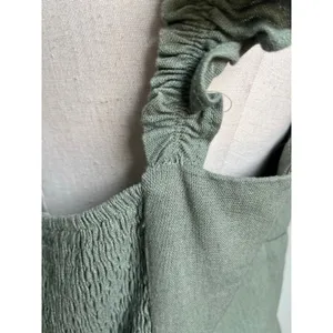 Audrey Parks Francesca's Sage Green Linen Blend Midi Dress‎ Size XL thumbnail 10