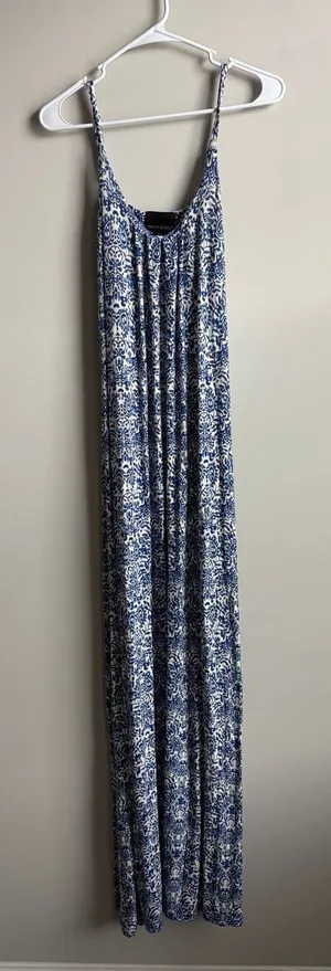 Women’s Cynthia Rowley blue and white maxi dress, size small thumbnail 1