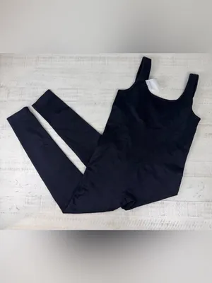 AURUZA Workout Jumpsuit for Women, Seamless Ribbed Yoga Unitard, Square Neck thumbnail 8