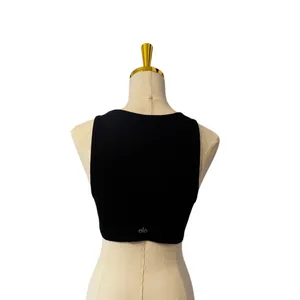 Alo Yoga Black Cropped Tank Top Sleeveless Stretch Athletic Athleisure Small thumbnail 3